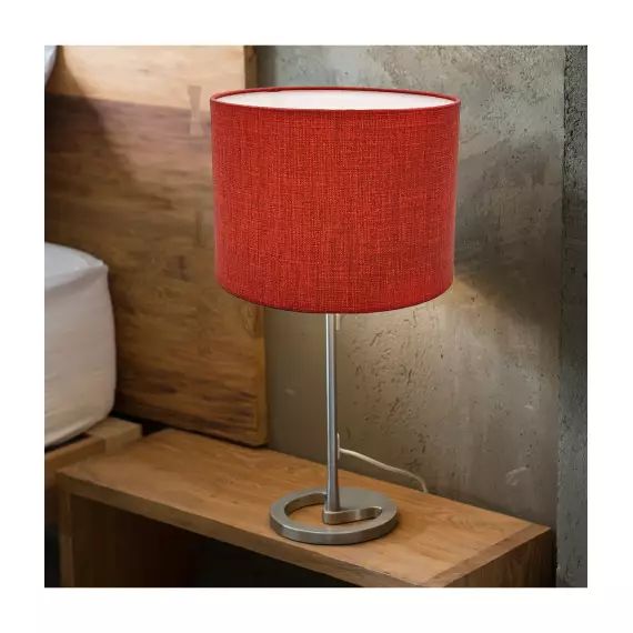 Abat-jour chevet Effet Lin Rouge Ø 20 x H 15