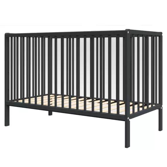 Lit bébé évolutif en Bois – Anthracite- 120×60 cm