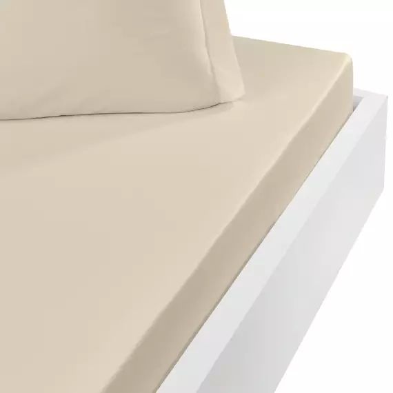 Drap housse en coton bonnet 30cm  ficelle 120×190 cm