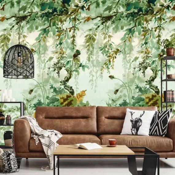 Papier peint effet aquarelle jungle 53x840cm