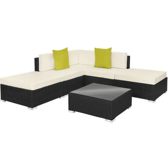 Salon de jardin PARIS modulable 5 places noir