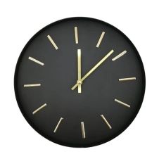 Horloge ronde Oro, dorée et noire, Diam.30 cm