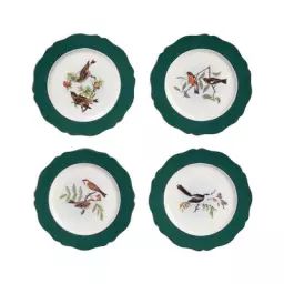 Assiette à dessert Fauna en Céramique, Porcelaine – Couleur Vert – 21.5 x 21.5 x 2.5 cm