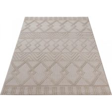 Tapis géométrique design en polyester beige 80×300
