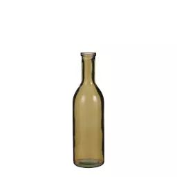 Vase bouteille en verre recyclé ocre H50