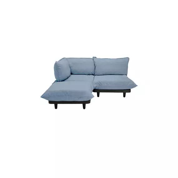 Canapé d’angle de jardin Paletti en Tissu, Tissu Oléfine – Couleur Bleu – 120 x 90 x 90 cm