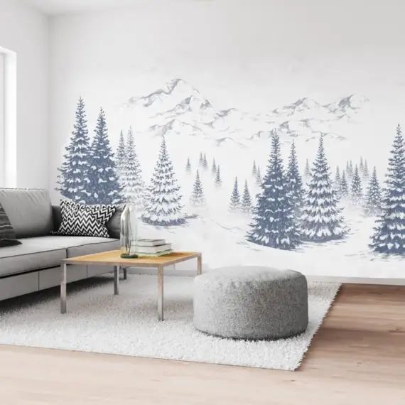 Papier Peint Panoramique L432xH270cm Bleu
