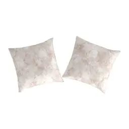 2 Taies d&rsquo;oreiller en percale de coton 65×65 cm beige