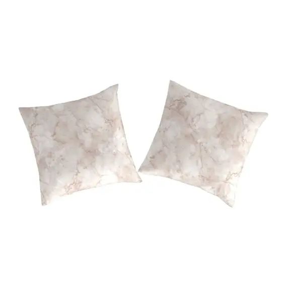 2 Taies d&rsquo;oreiller en percale de coton 65×65 cm beige