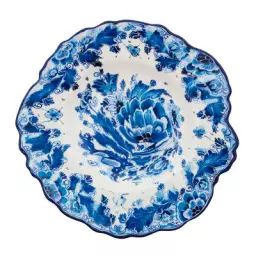 Assiette à dessert Classic on acid en Céramique, Porcelaine fine – Couleur Bleu – 21.8 x 21.5 x 3 cm – Designer Diesel Creative Team