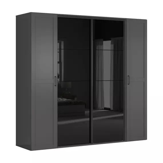 Armoire 4 portes L250 x H240 stratifiés noir