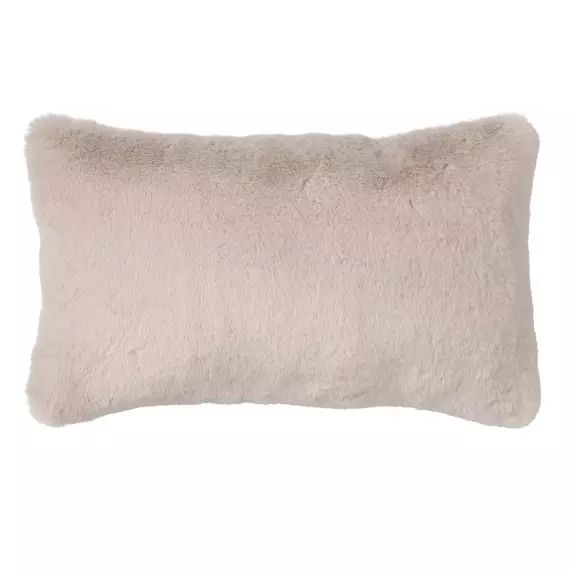 Housse de coussin beige fausse fourrure-30×50 cm uni