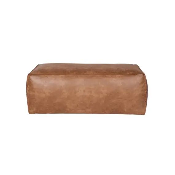 Pouf rectangulaire vintage cognac