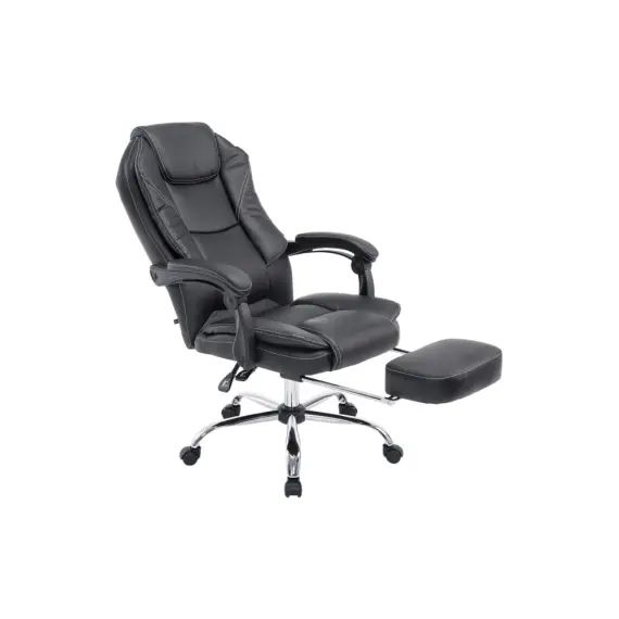 Chaise de bureau réglable pivotante en similicuir Noir