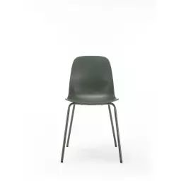 Hel – Lot de 4 chaises en plastique et métal – Couleur – Vert kaki