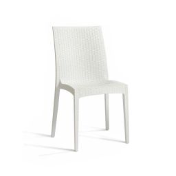 Chaise de jardin en PVC blanc