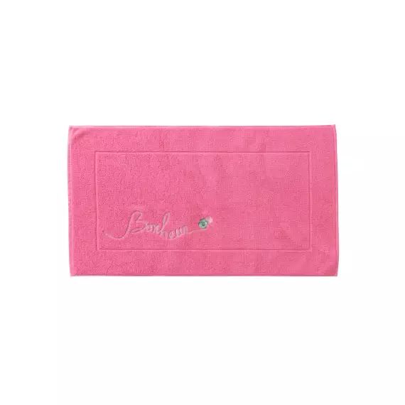 Tapis de bain bouclette de coton rose