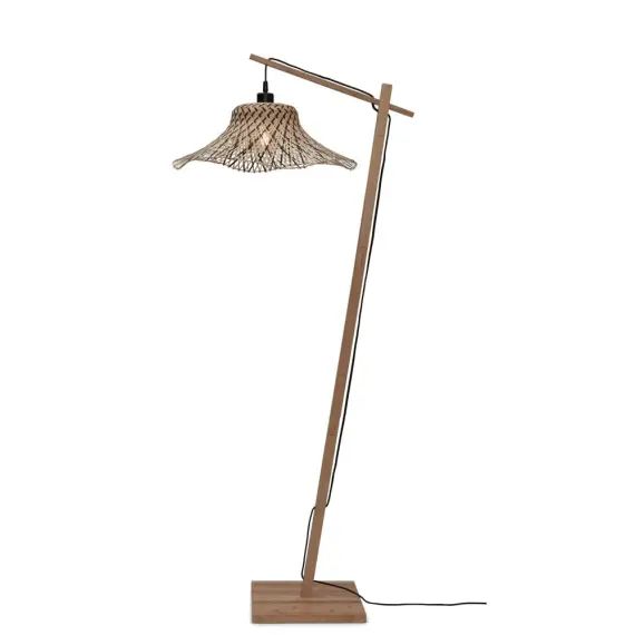 Lampadaire bambou abat-jour bambou naturel/noir, h. 150cm
