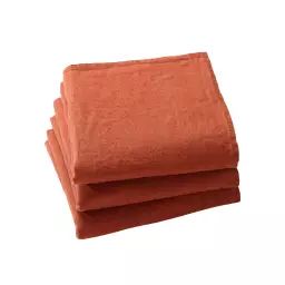 Lot de 3 serviettes de table marron en lin 41×41