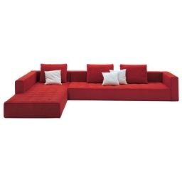 Canapé 3 places ou + Kilt en Tissu – Couleur Rouge – 181.71 x 300 x 64 cm – Designer Emaf Progetti