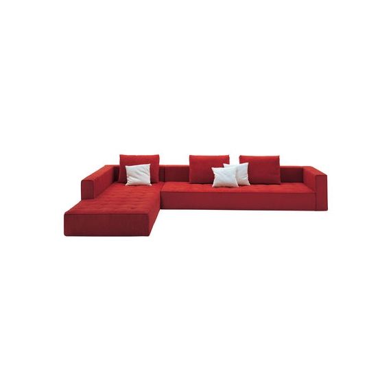 Canapé 3 places ou + Kilt en Tissu – Couleur Rouge – 181.71 x 300 x 64 cm – Designer Emaf Progetti