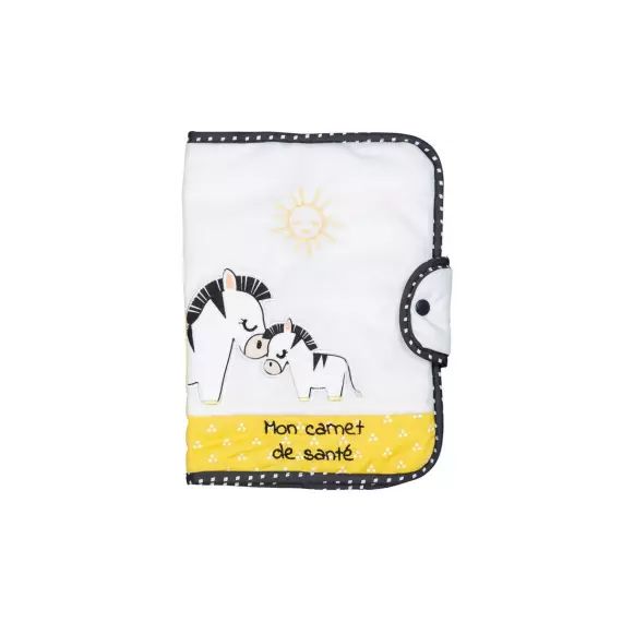 Protege carnet de sante en coton blanc