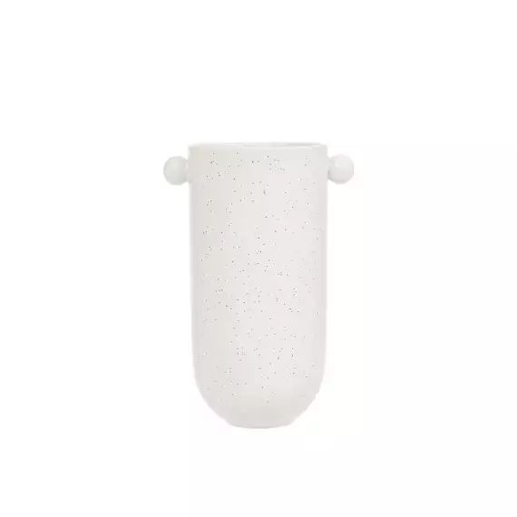 Vase blanc en grès Ø13,5xH20,5cm