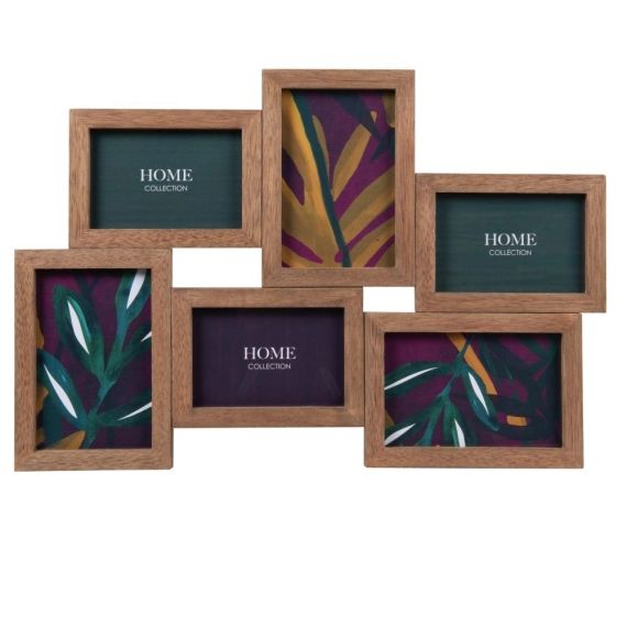 Cadre multivues 6 photos marron 46×31