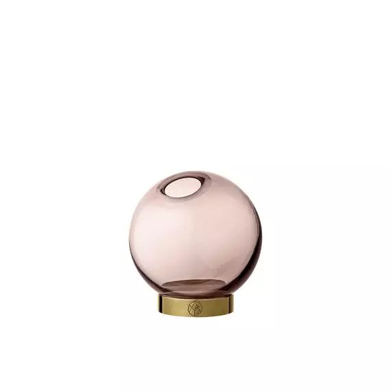 Vase Globe en Verre, Verre soufflé – Couleur Rose – 20.8 x 20.8 x 10 cm