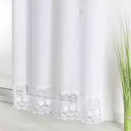 Voilage en étamine avec bas brodé polyester blanc 240 x 420