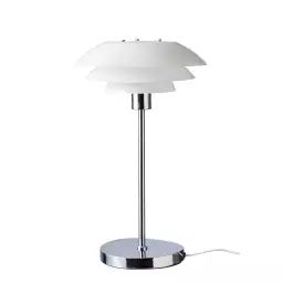 Lampe de table en verre et chrome, h 50 cm d 31 cm