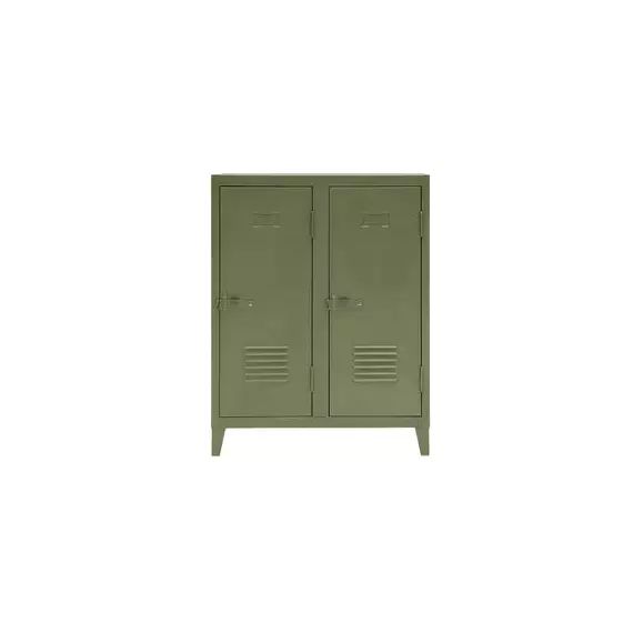 Rangement Vestiaire en Métal, Acier laqué – Couleur Vert – 80 x 40 x 102 cm – Designer Chantal Andriot