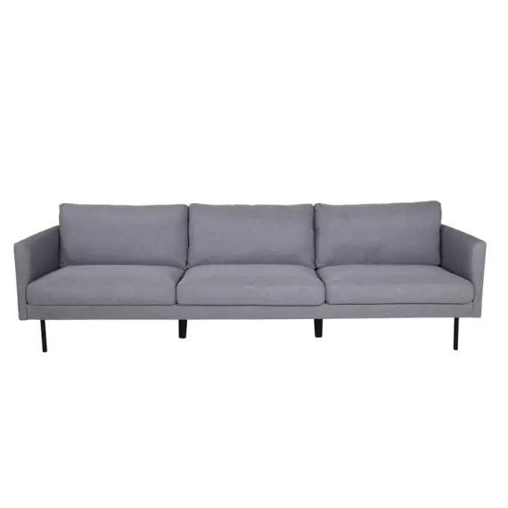 Canapé droit 3 places en tissu gris