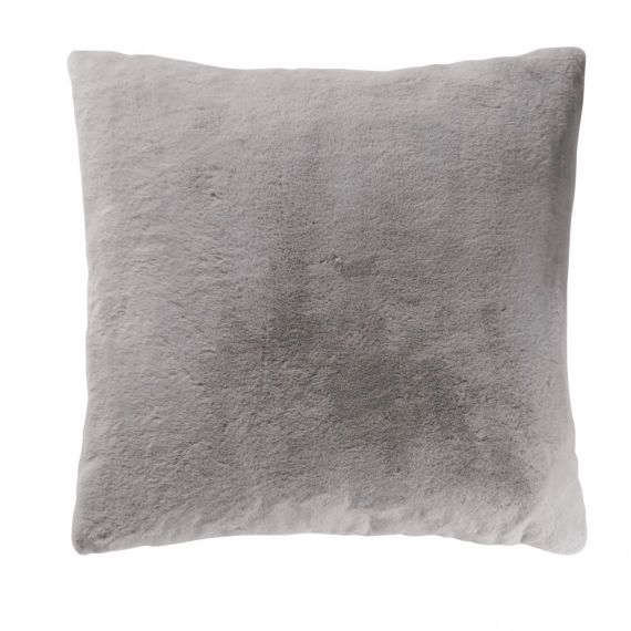 Coussin imitation fourrure grise 60×60