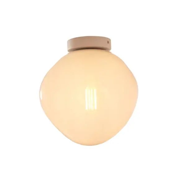 Plafonnier en verre blanc, h. 28cm