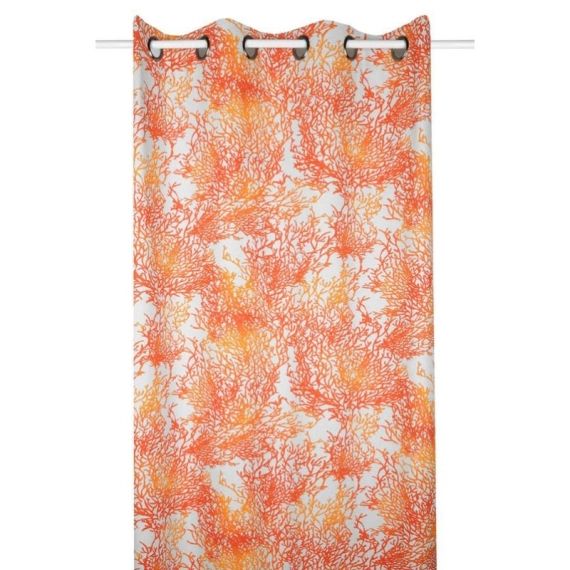 Rideau tamisant, coton, Caledonie rouge l.135 x H.250 cm