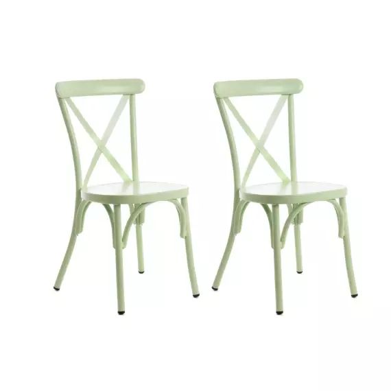 Chaise de jardin bistrot empilable en aluminium (lot de 2)