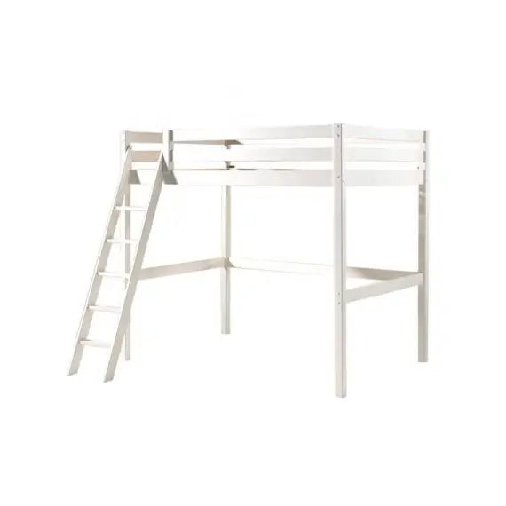 Lit mezzanine 140×200 sommier inclus blanc