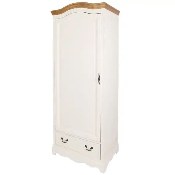 Armoire bonnetière 1 porte 1 tiroir crème
