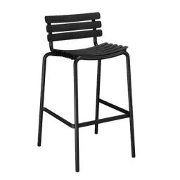 Chaise de bar ReCLIPS en Plastique, Plastique recyclé – Couleur Noir – 55 x 56 x 99 cm – Designer Henrik  Pedersen