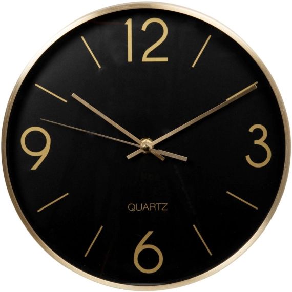 Horloge noir en métal doré D25