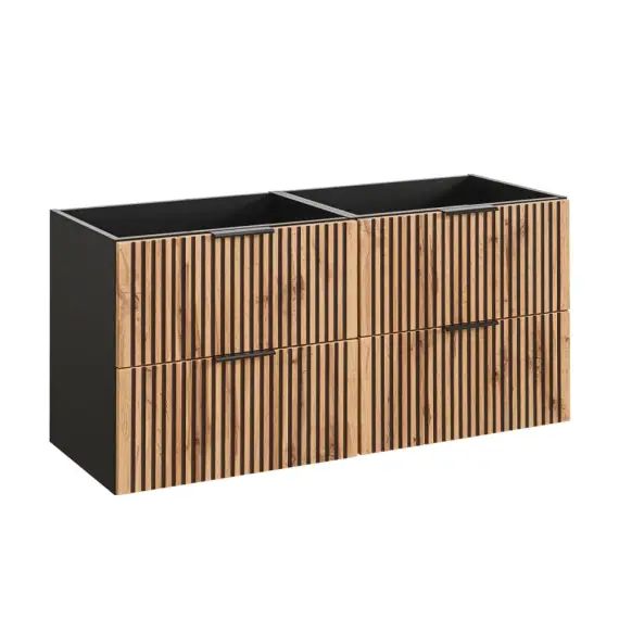 Meuble sous-vasque 120cm naturel et noir