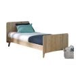 image de lits scandinave Pack lit, pieds sommier avec matelas, bois massif 90×190 naturel
