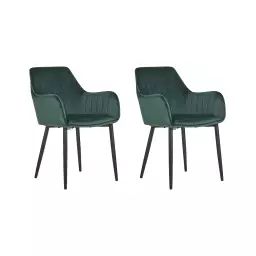 Lot de 2 chaises en velours vert