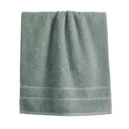 Drap de bain 100×150 vert de gris en coton