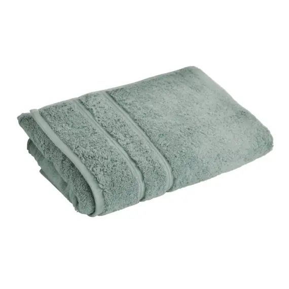 Drap de bain 100×150 vert de gris en coton
