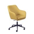 image de chaises de bureau scandinave Fauteuil  de bureau sur roulettes tissu orange