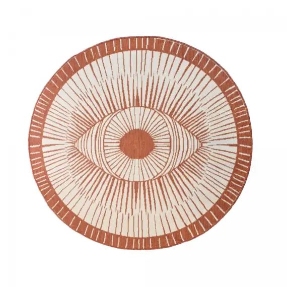 Tapis extérieur marron 160×160 rond