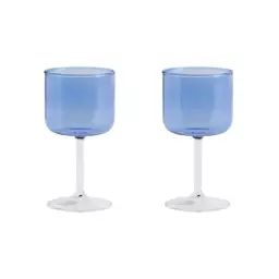 Verre à vin tint en Verre, Verre borosilicaté – Couleur Bleu – 20.8 x 20.8 x 15 cm