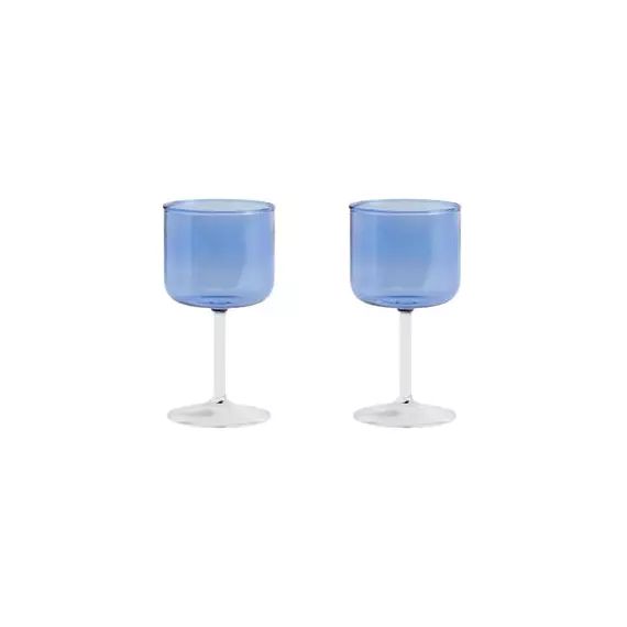 Verre à vin tint en Verre, Verre borosilicaté – Couleur Bleu – 20.8 x 20.8 x 15 cm